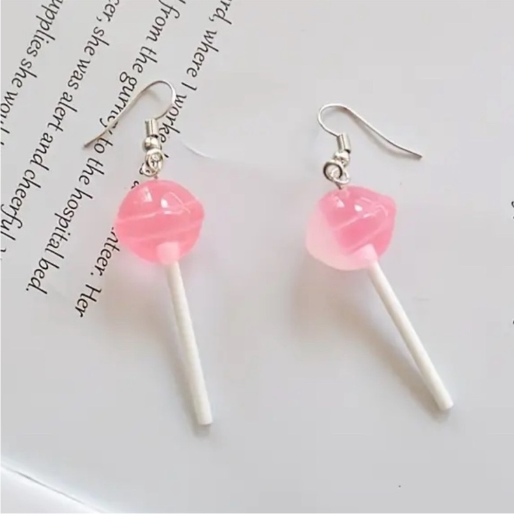 Pink Lollipop Dangle Earrings - Women's Jewelry